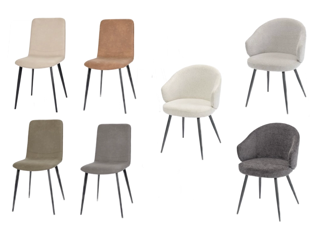 Chaises assorties en chêne et acier